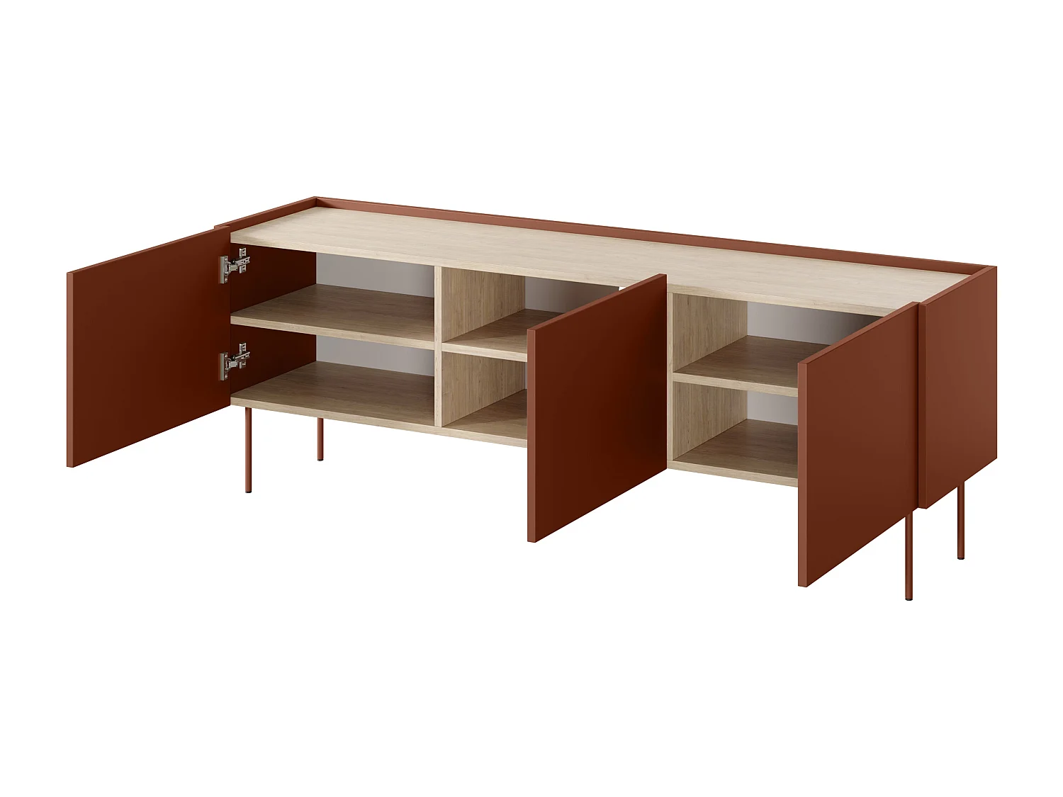 Móvel TV 3 portas com pé metálico 170x60 cm