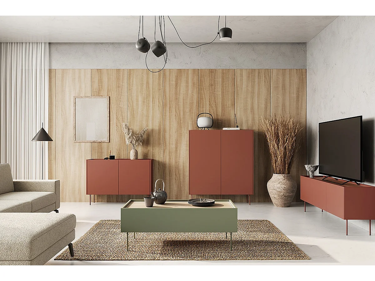 Móvel TV 3 portas com pé metálico 170x60 cm