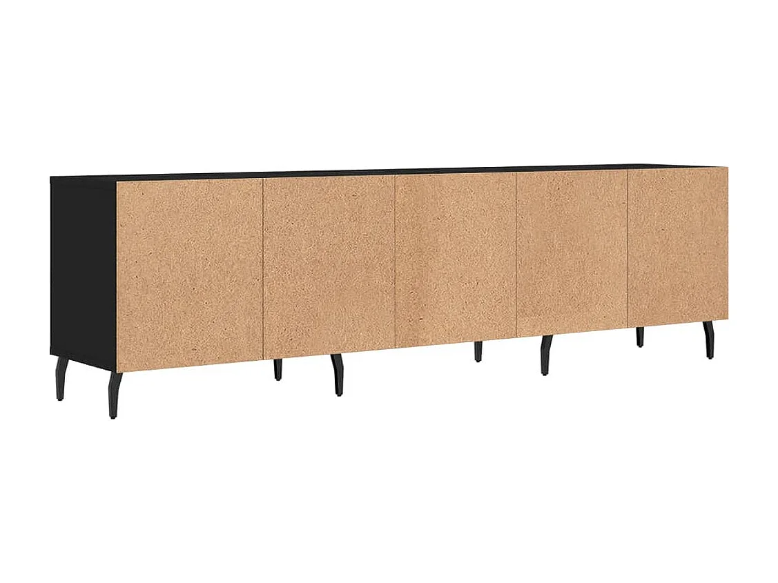 Meuble TV noir 150x30x44,5 bois d'ingénierie