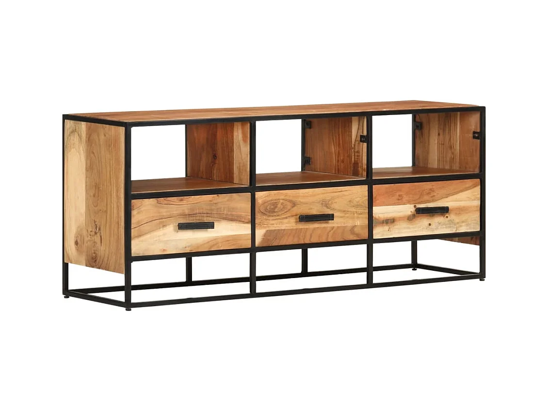 Meuble TV 110x30x45 Bois d'acacia massif 2