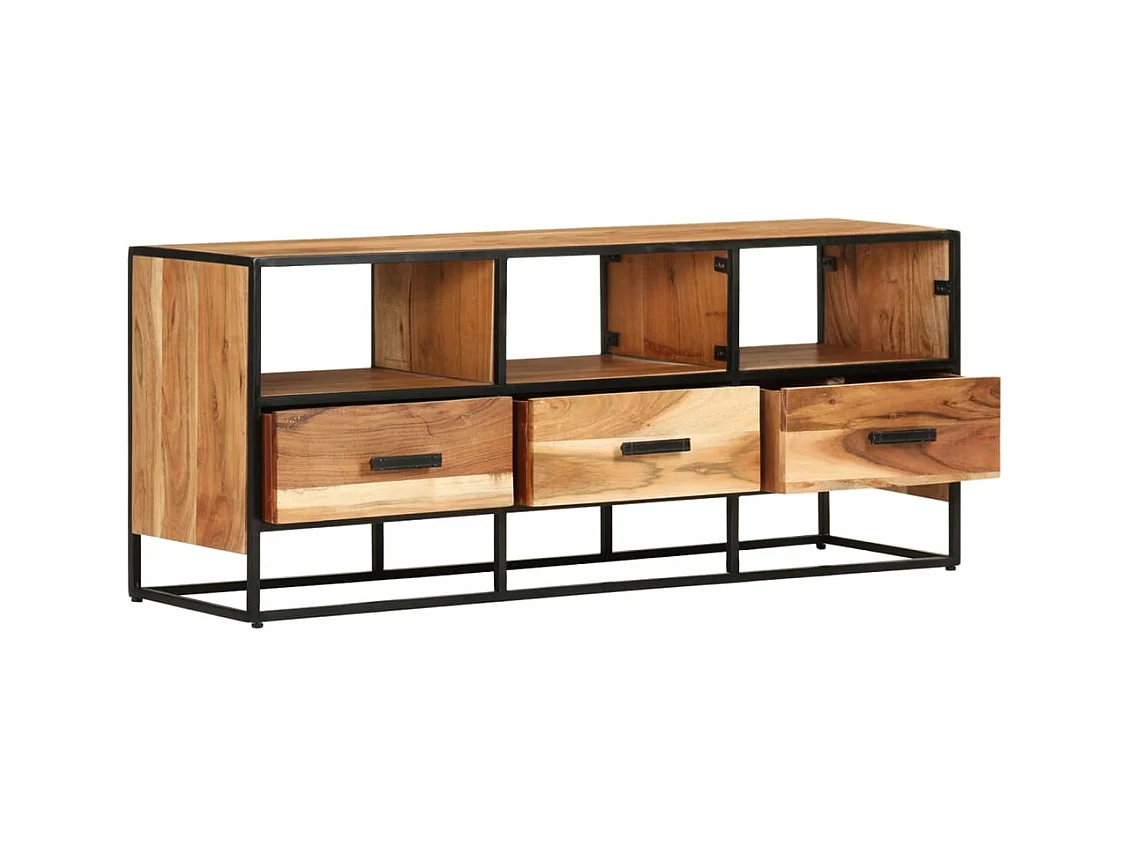 Meuble TV 110x30x45 Bois d'acacia massif 2