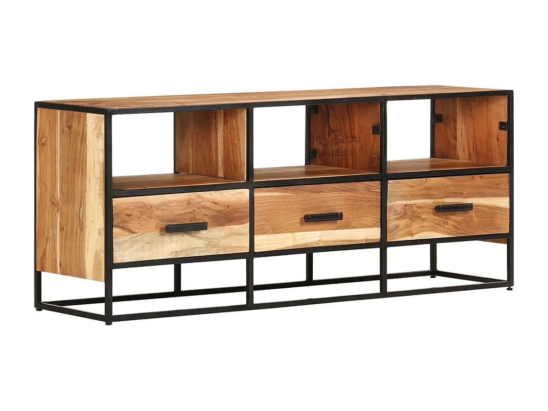 Meuble TV 110x30x45 Bois d'acacia massif 2