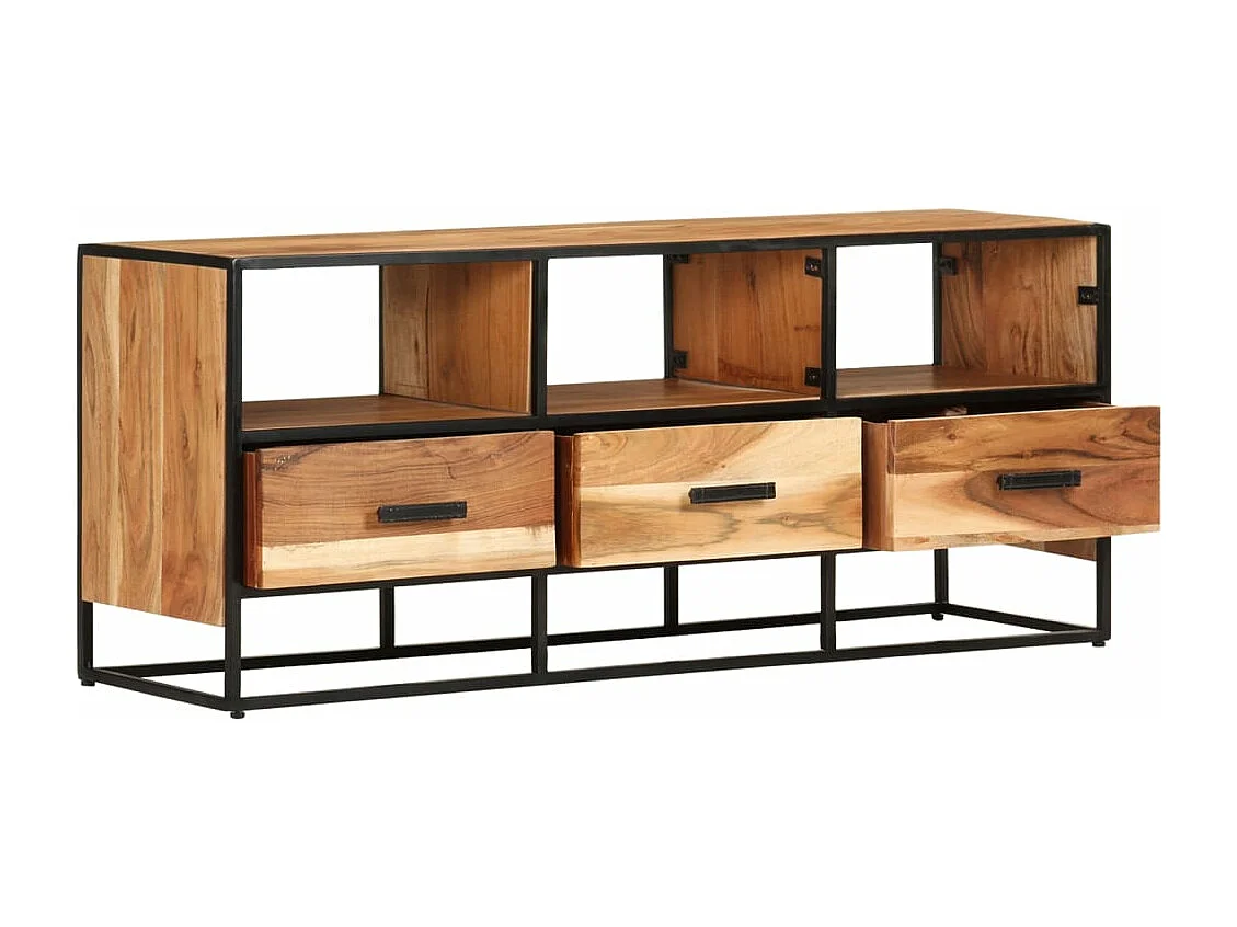 Meuble TV 110x30x45 Bois d'acacia massif 2