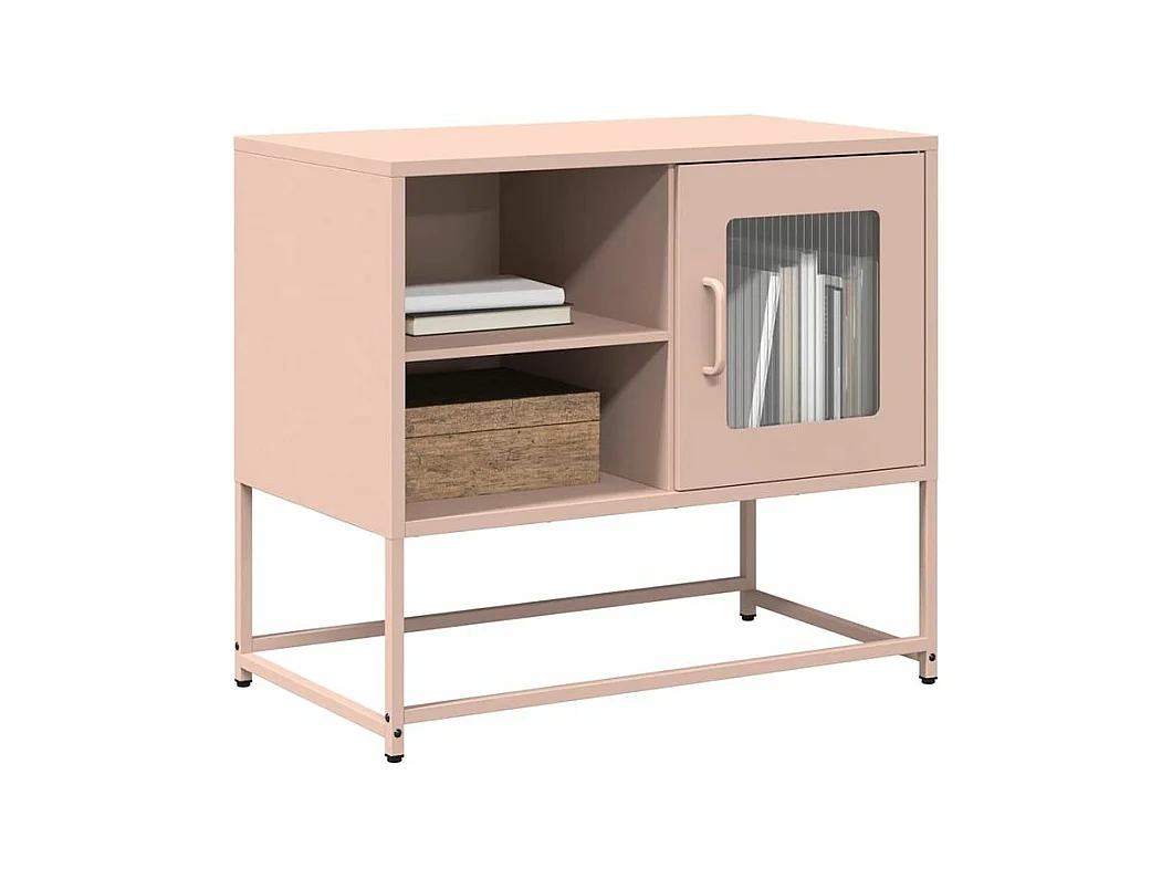 Meuble TV rose 68x39x60,5 acier