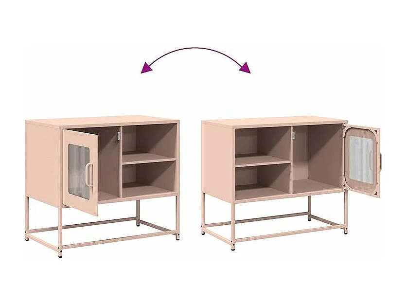 Meuble TV rose 68x39x60,5 acier