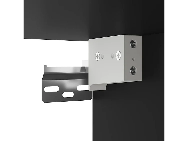 Meuble TV noir 100x31x39,5 bois d'ingénierie et métal