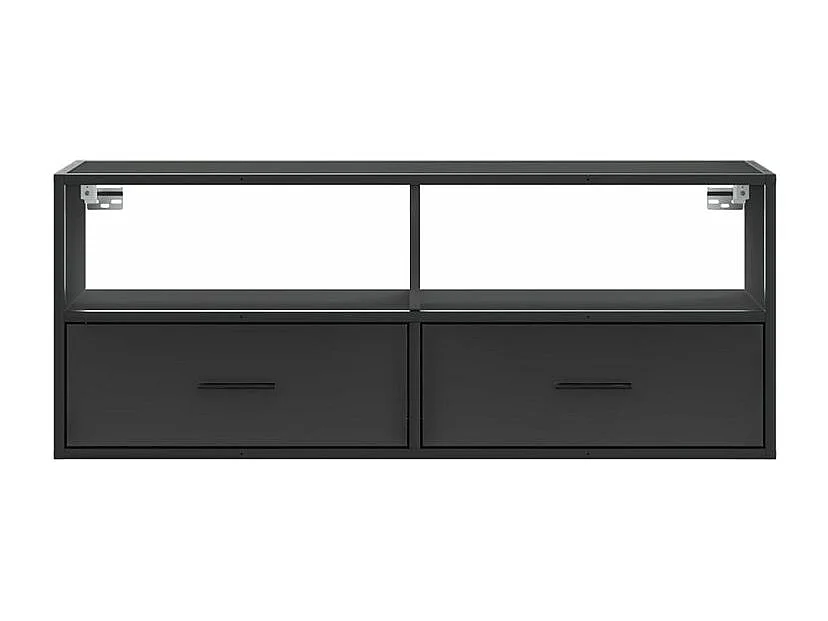 Meuble TV noir 100x31x39,5 bois d'ingénierie et métal