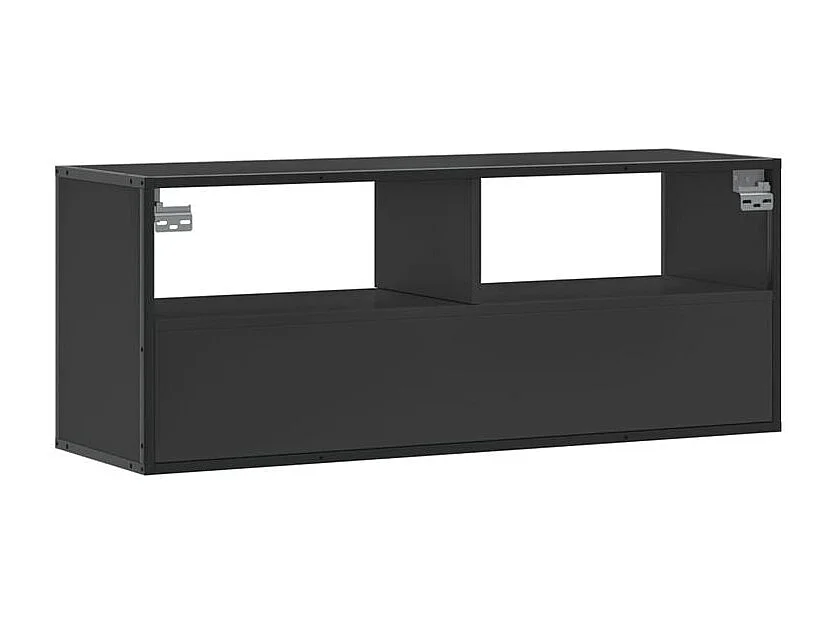 Meuble TV noir 100x31x39,5 bois d'ingénierie et métal
