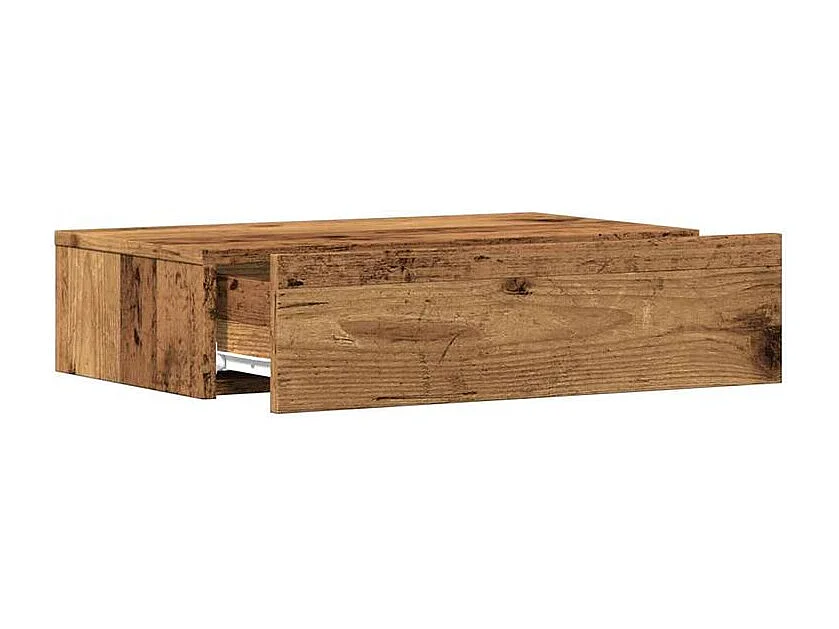 Meuble TV avec éclairage LED vieux bois 60x35x15,5