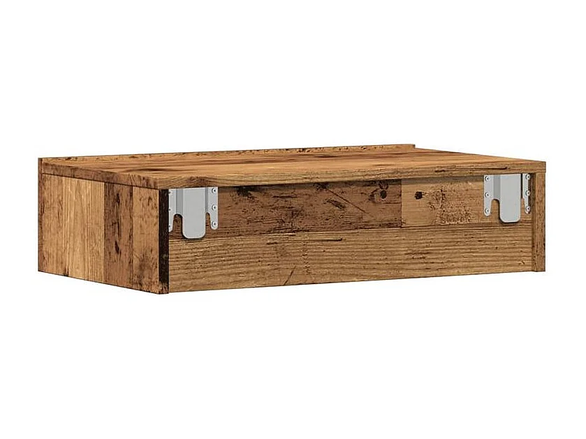 Meuble TV avec éclairage LED vieux bois 60x35x15,5