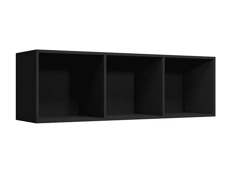 Meuble TV 3 niches bois noir Membi 114cm