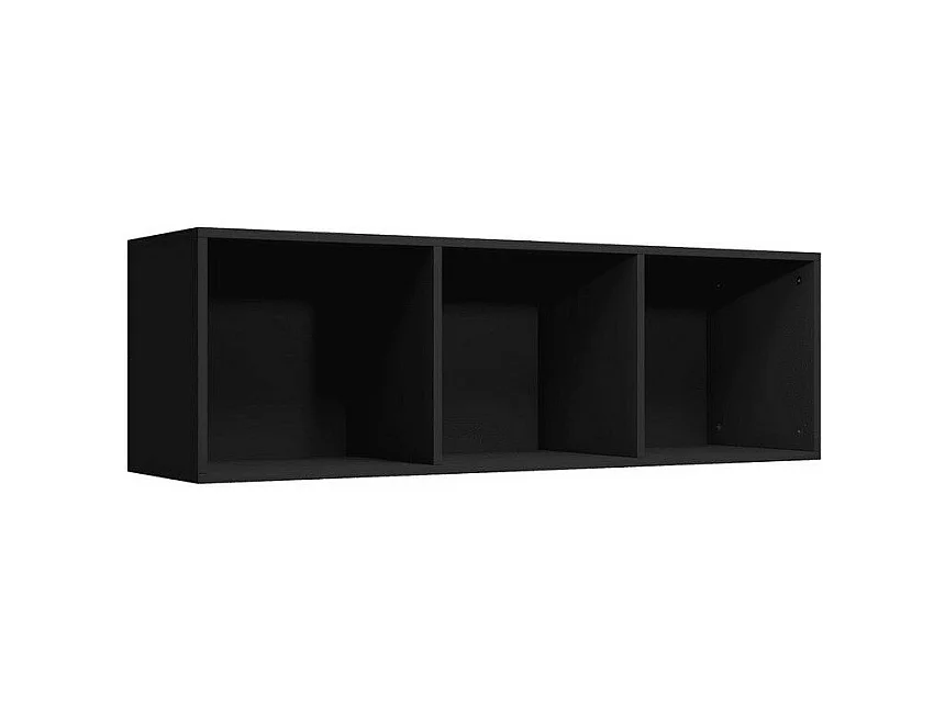 Meuble TV 3 niches bois noir Membi 114cm