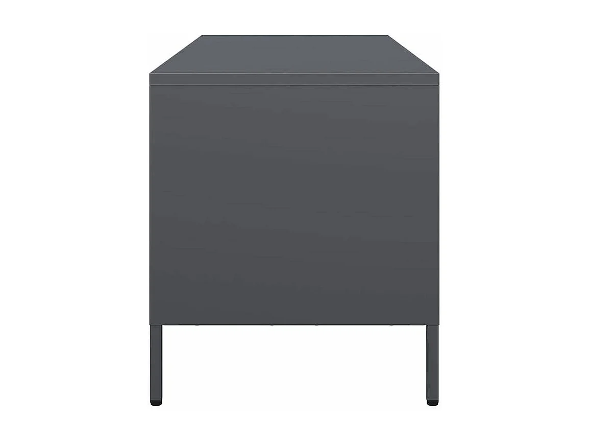 Meuble TV anthracite 101,5x39x43,5 acier laminé à froid