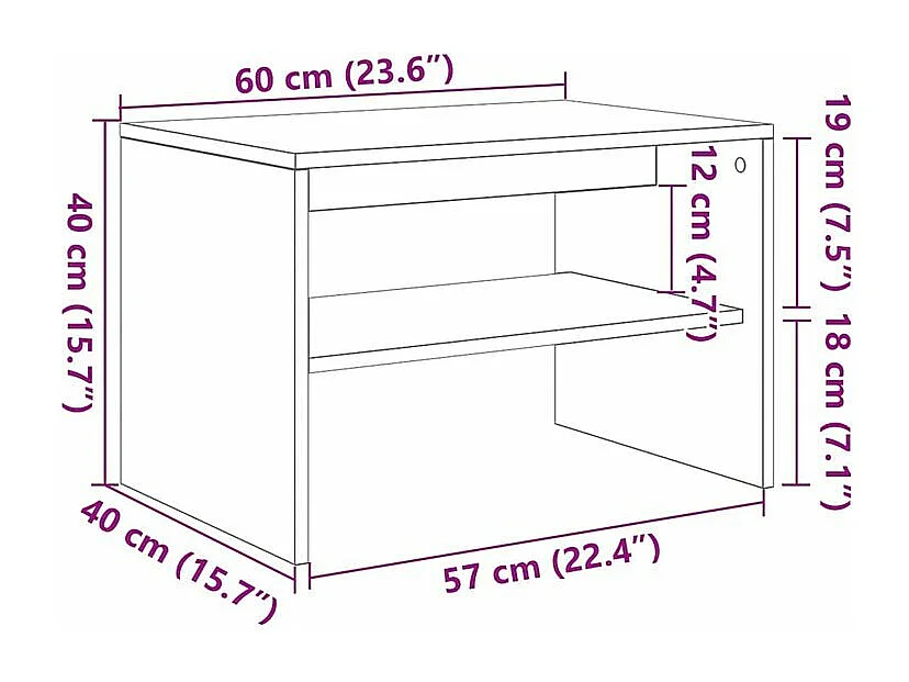Meuble TV chêne sonoma 60x40x40 bois d'ingénierie