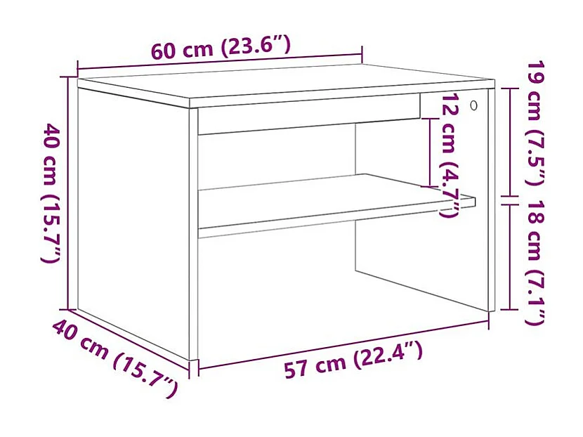 Meuble TV chêne sonoma 60x40x40 bois d'ingénierie