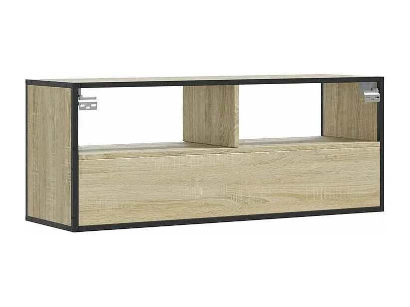 Meuble TV chêne sonoma 100x31x39,5 bois d'ingénierie et métal