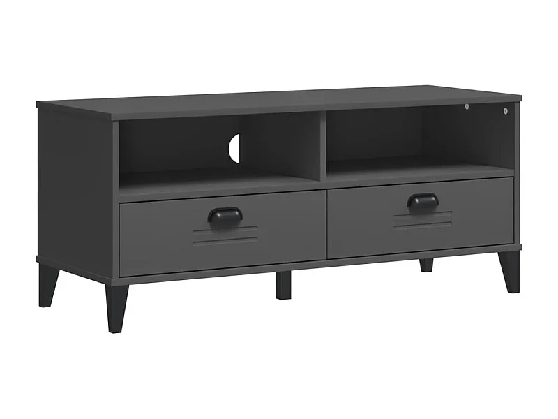Meuble TV VIKEN gris anthracite bois de pin solide