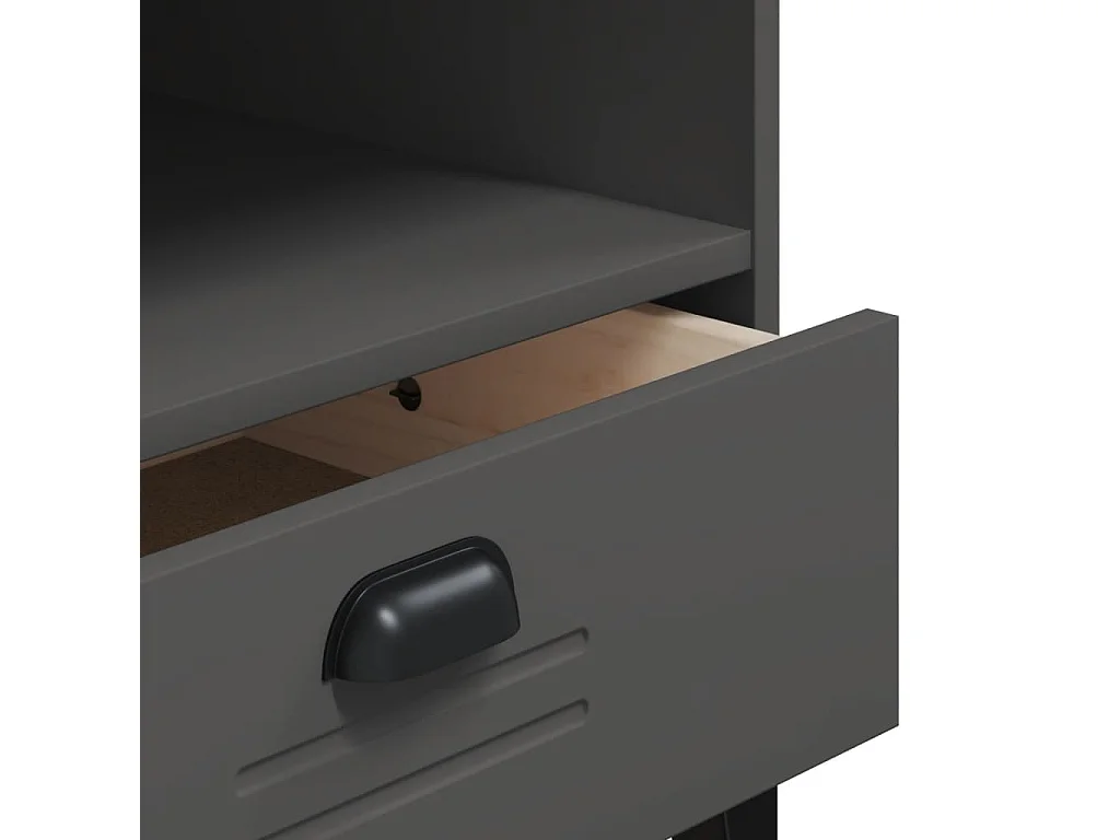 Meuble TV VIKEN gris anthracite bois de pin solide