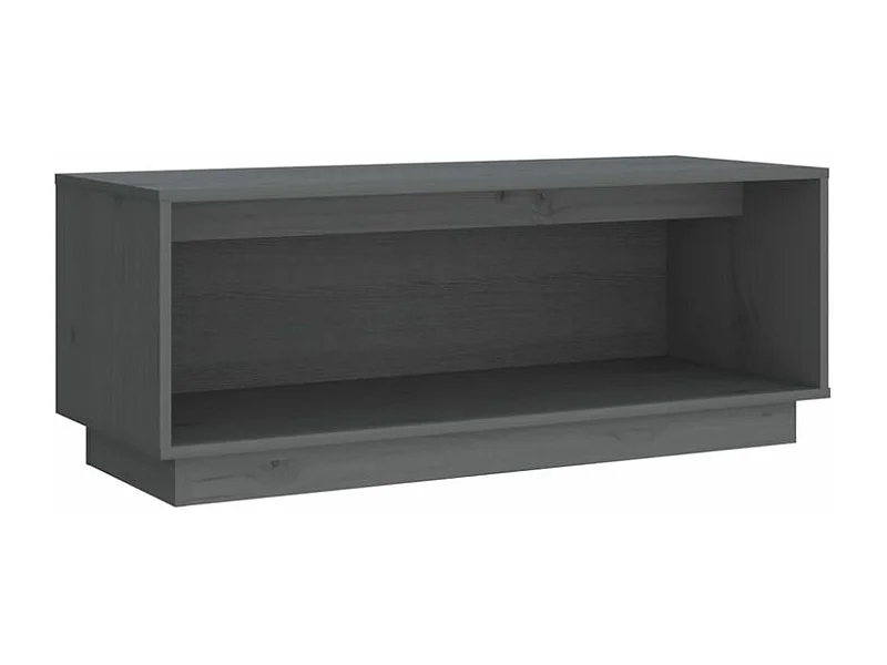 Meuble TV Gris 90x35x35 Bois de pin massif