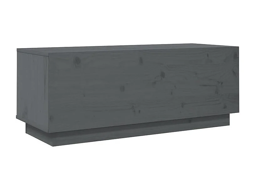 Meuble TV Gris 90x35x35 Bois de pin massif