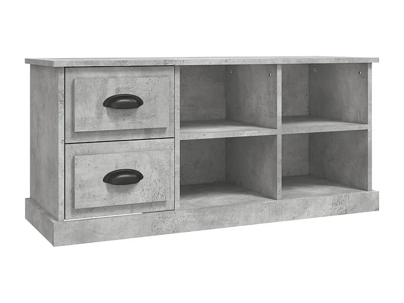 Meuble TV gris béton 102x35,5x47,5 bois d'ingénierie