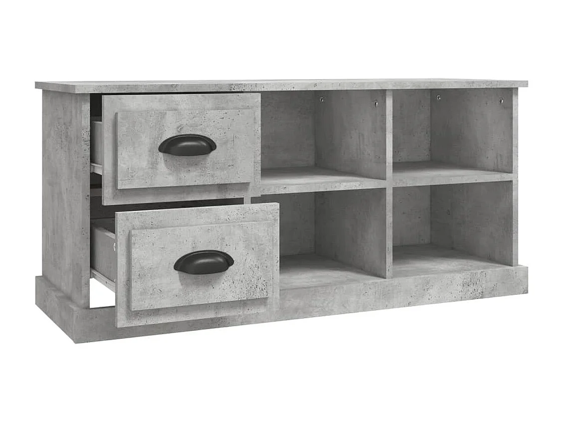 Meuble TV gris béton 102x35,5x47,5 bois d'ingénierie