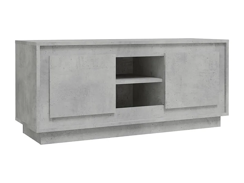 Meuble TV gris béton 102x35x45 bois d'ingénierie