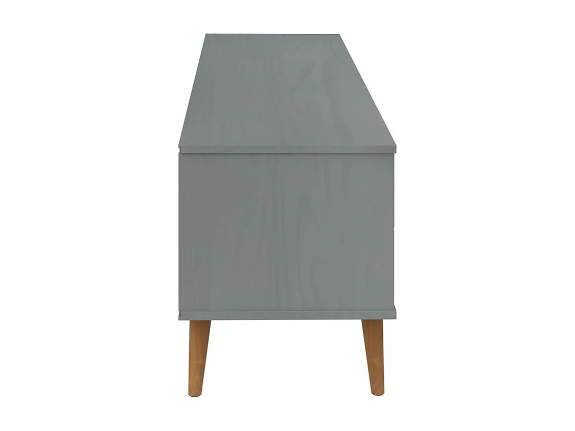 Meuble TV MOLDE Gris 158x40x49 Bois de pin massif