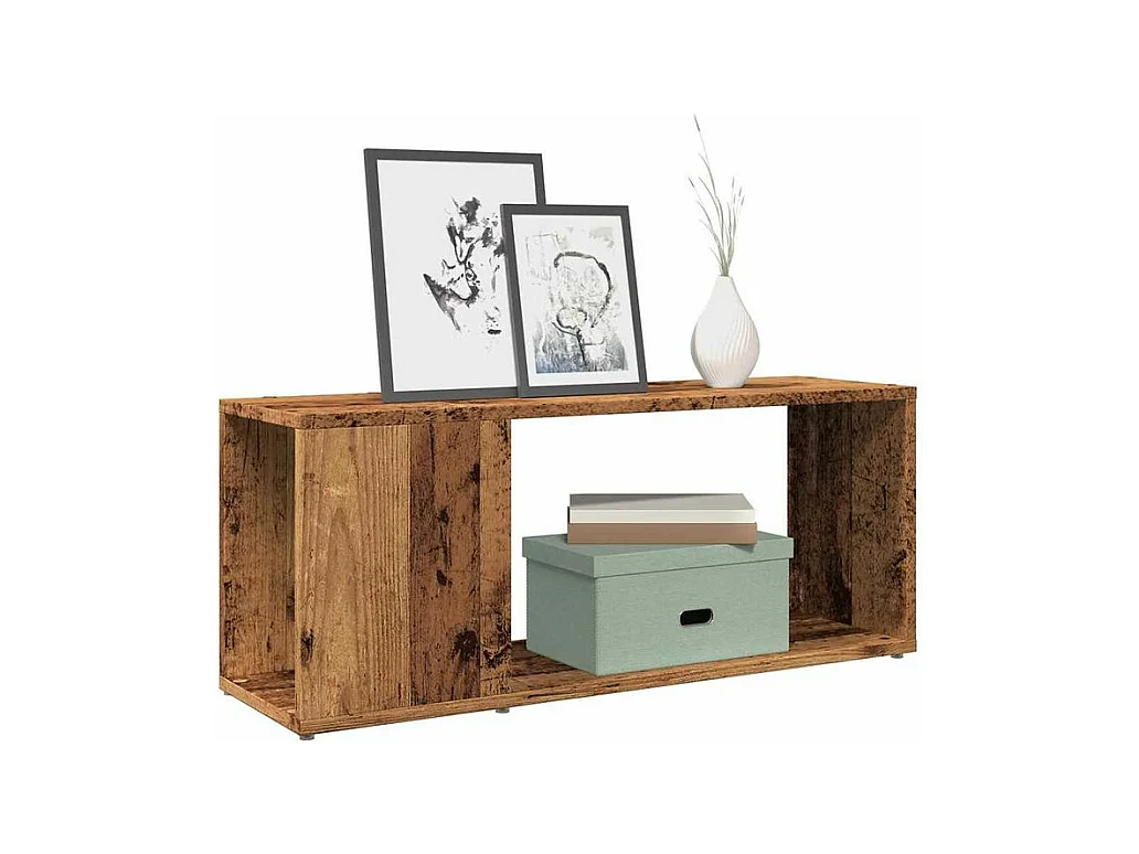 Meuble TV vieux bois 80x24x32 bois d'ingénierie