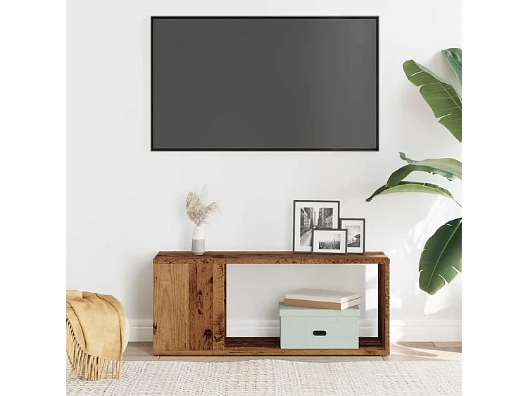 Meuble TV vieux bois 80x24x32 bois d'ingénierie