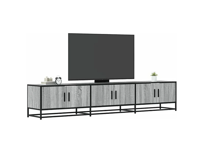 Meuble TV sonoma gris 210x35x41 bois d'ingénierie