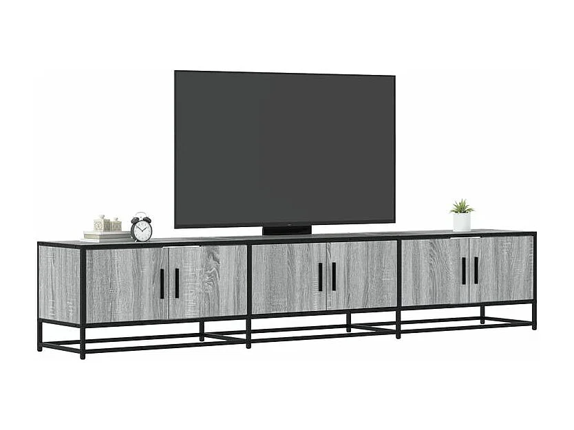 Meuble TV sonoma gris 210x35x41 bois d'ingénierie