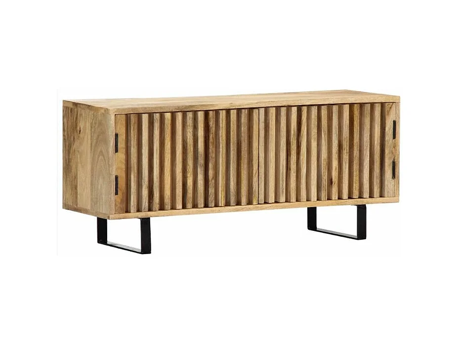 Meuble TV 2 portes manguier massif clair Sopra