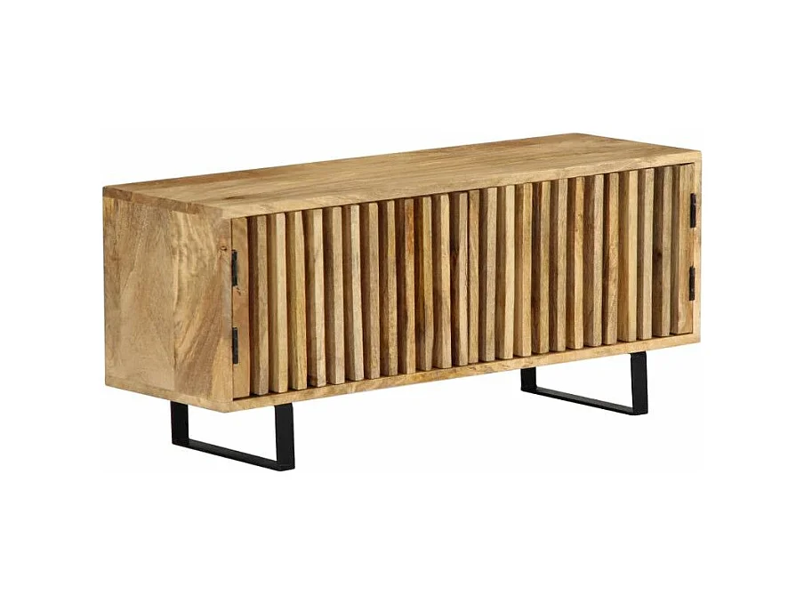 Meuble TV 2 portes manguier massif clair Sopra