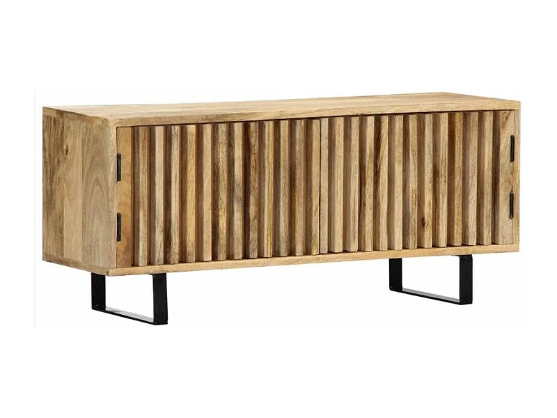 Meuble TV 2 portes manguier massif clair Sopra