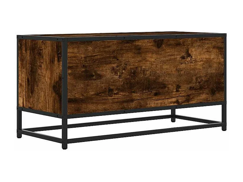 Meuble TV chêne fumé 80x34,5x40 bois d'ingénierie et métal