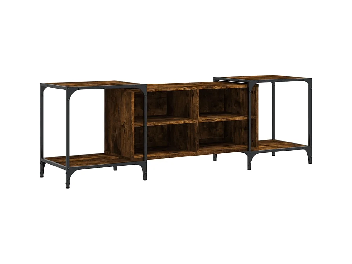 Meuble TV chêne fumé 153x37x50 bois d'ingénierie