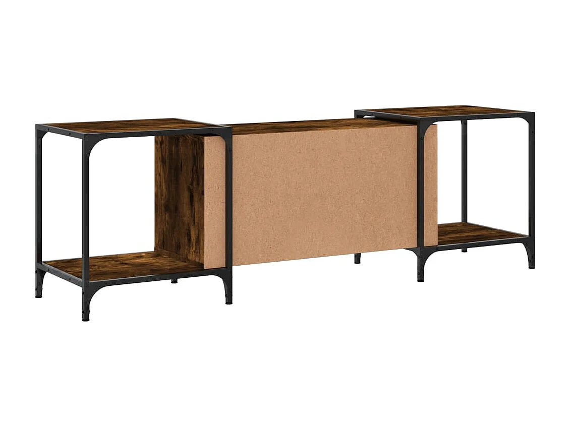 Meuble TV chêne fumé 153x37x50 bois d'ingénierie