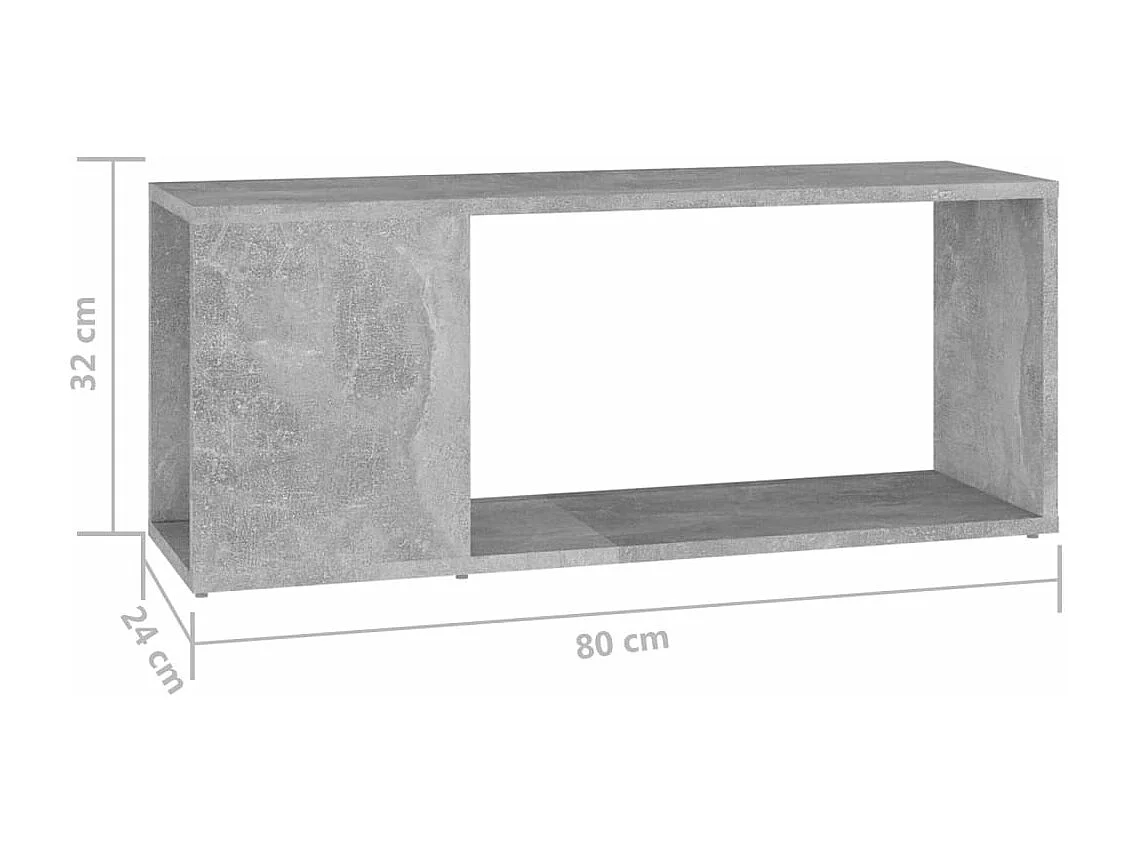 Meuble TV Gris béton 80x24x32