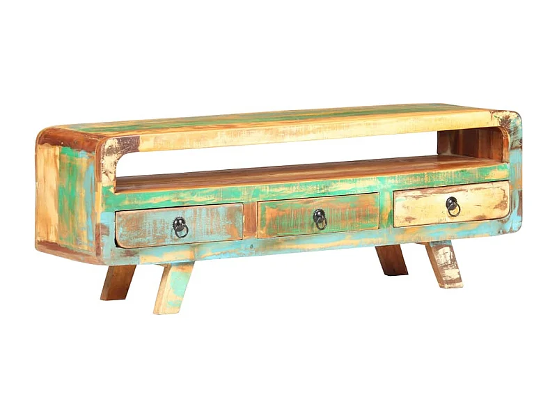 Meuble TV 117x30x41 Bois de récupération massif