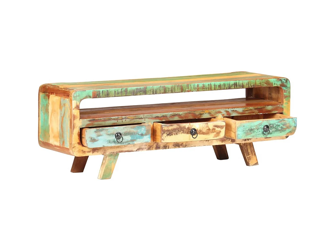 Meuble TV 117x30x41 Bois de récupération massif