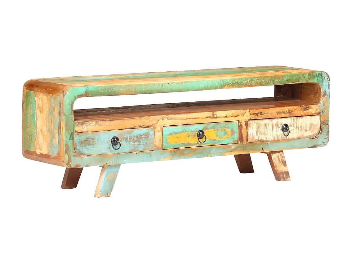 Meuble TV 117x30x41 Bois de récupération massif
