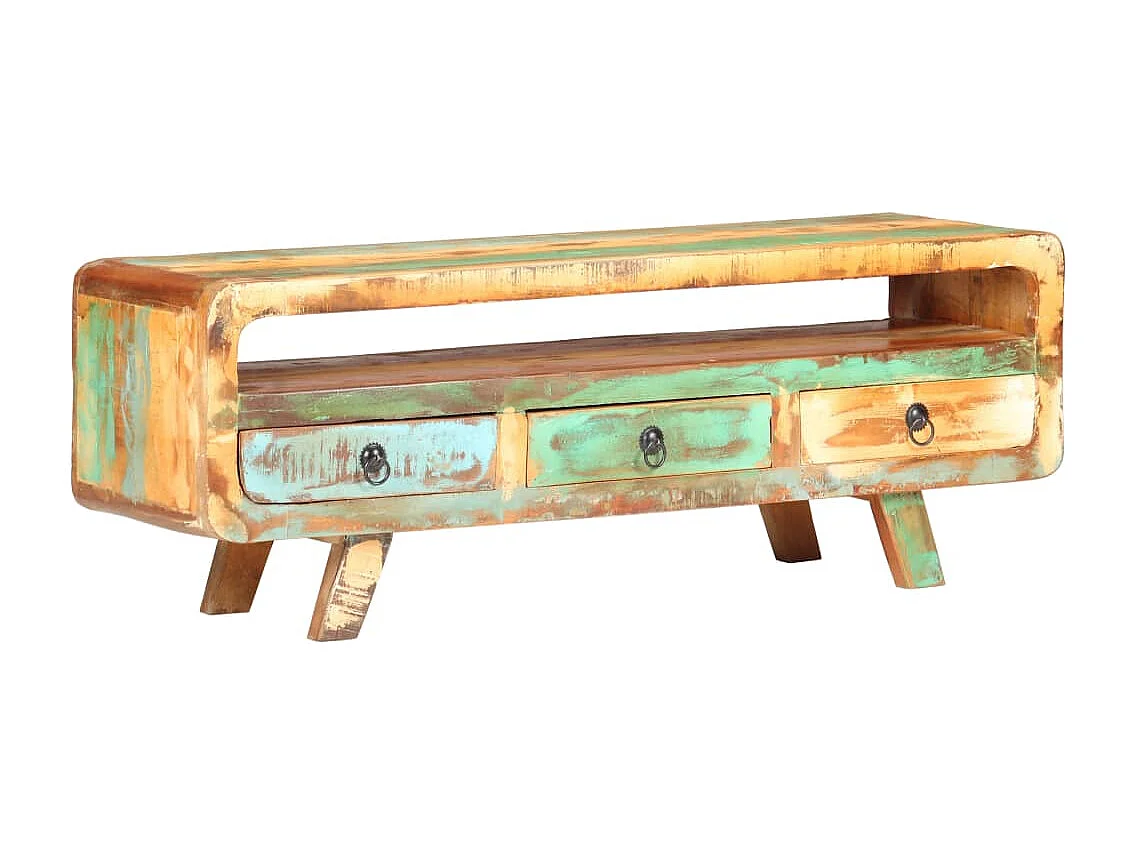 Meuble TV 117x30x41 Bois de récupération massif