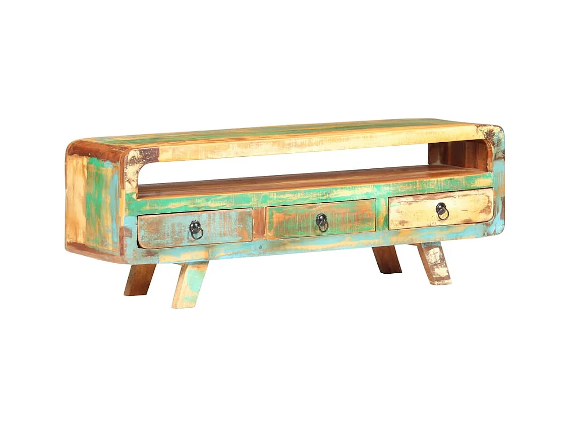 Meuble TV 117x30x41 Bois de récupération massif