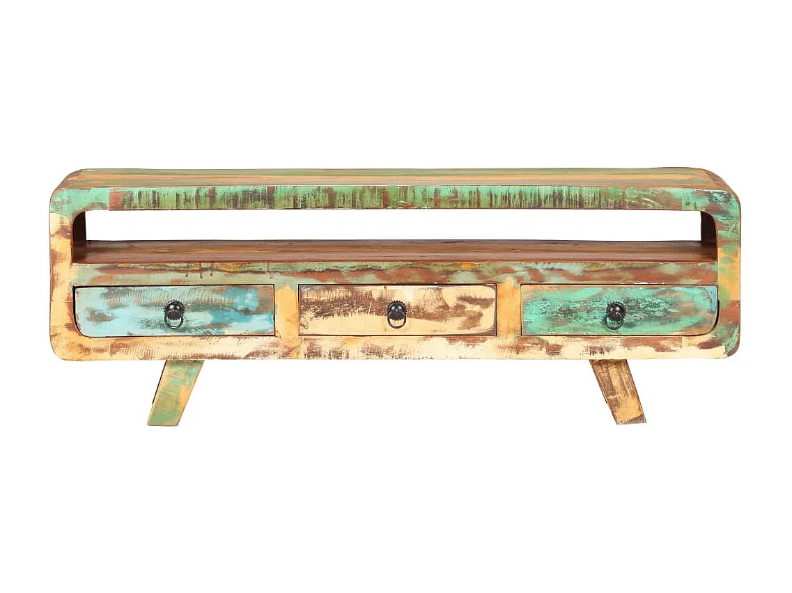 Meuble TV 117x30x41 Bois de récupération massif