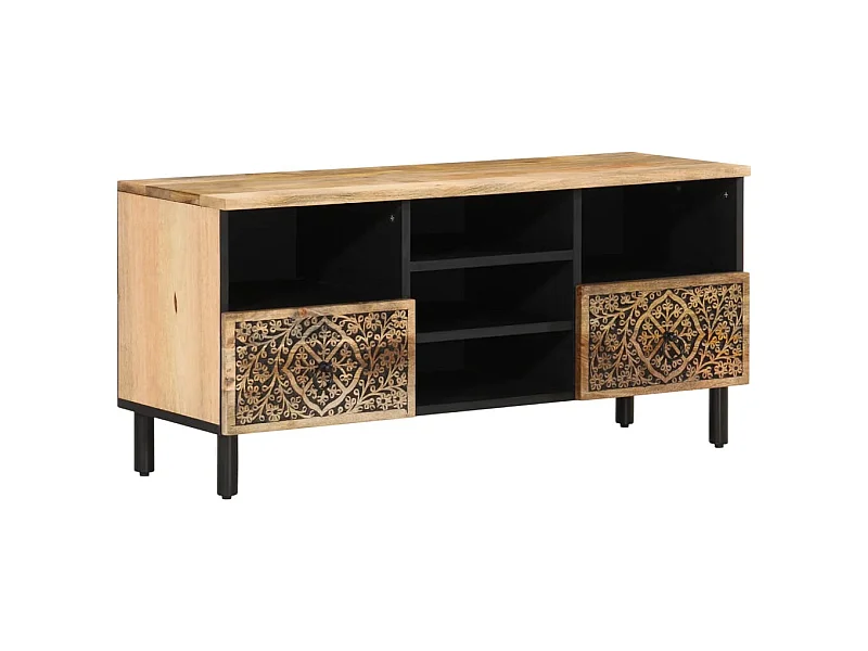 Meuble TV 100x33x46 bois massif de manguier