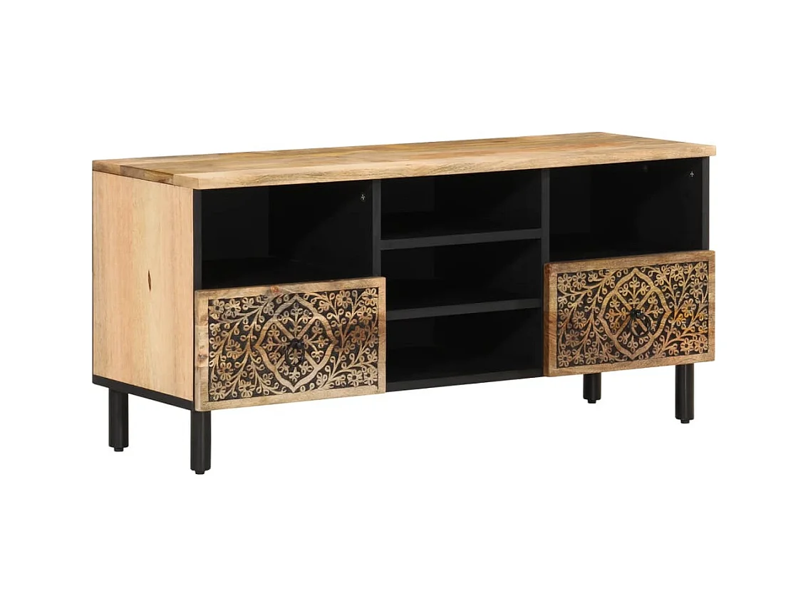 Meuble TV 100x33x46 bois massif de manguier