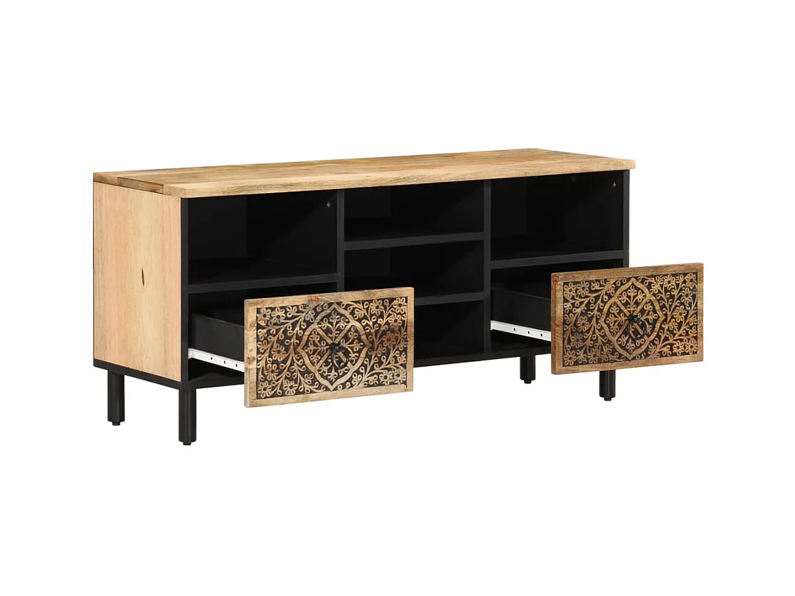 Meuble TV 100x33x46 bois massif de manguier