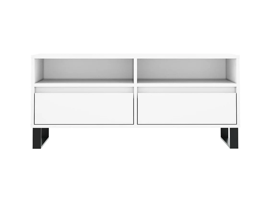 Meuble TV blanc 100x34,5x44,5 bois d'ingénierie