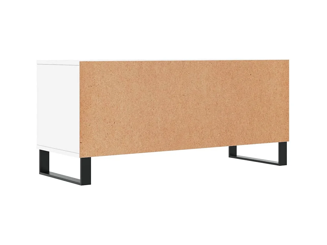 Meuble TV blanc 100x34,5x44,5 bois d'ingénierie